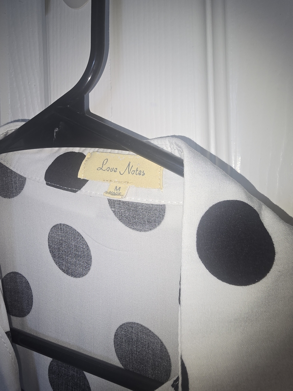 Polka Dot Short-Sleeve Button-Up Shirt - Black/White - Picture 4 of 9